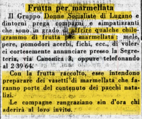 Raccolta di frutta per marmellata: il Gruppo Donne Socialiste organizza i pacchi natalizi, 1956