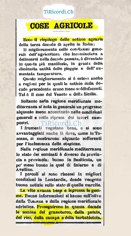Cose agricole: il riepilogo delle notizie agrarie della terza decade di aprile in Italia